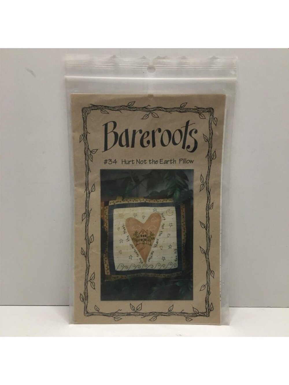 Bareroots Hurt Not The Earth Pillow Sewing Pattern No34 1998 Uncut